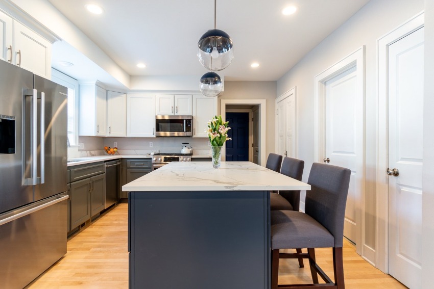 Modern kitchen featuring energy-efficient remodeling ideas in the Milwaukee Metro Area